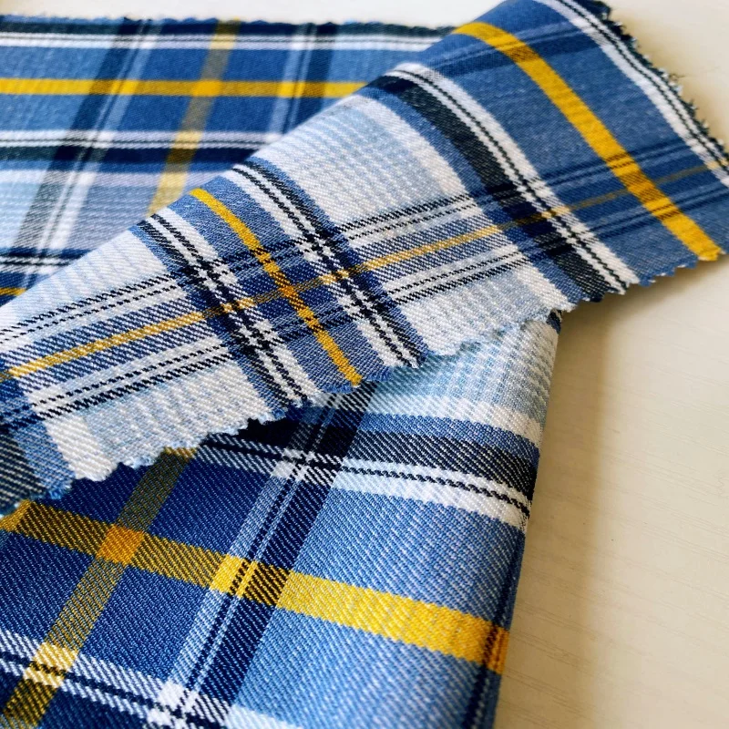 Sunplustex plaid polyester rayon spandex pants and leggings fabric New warp elastic fabric twill yarn dyeing machine check