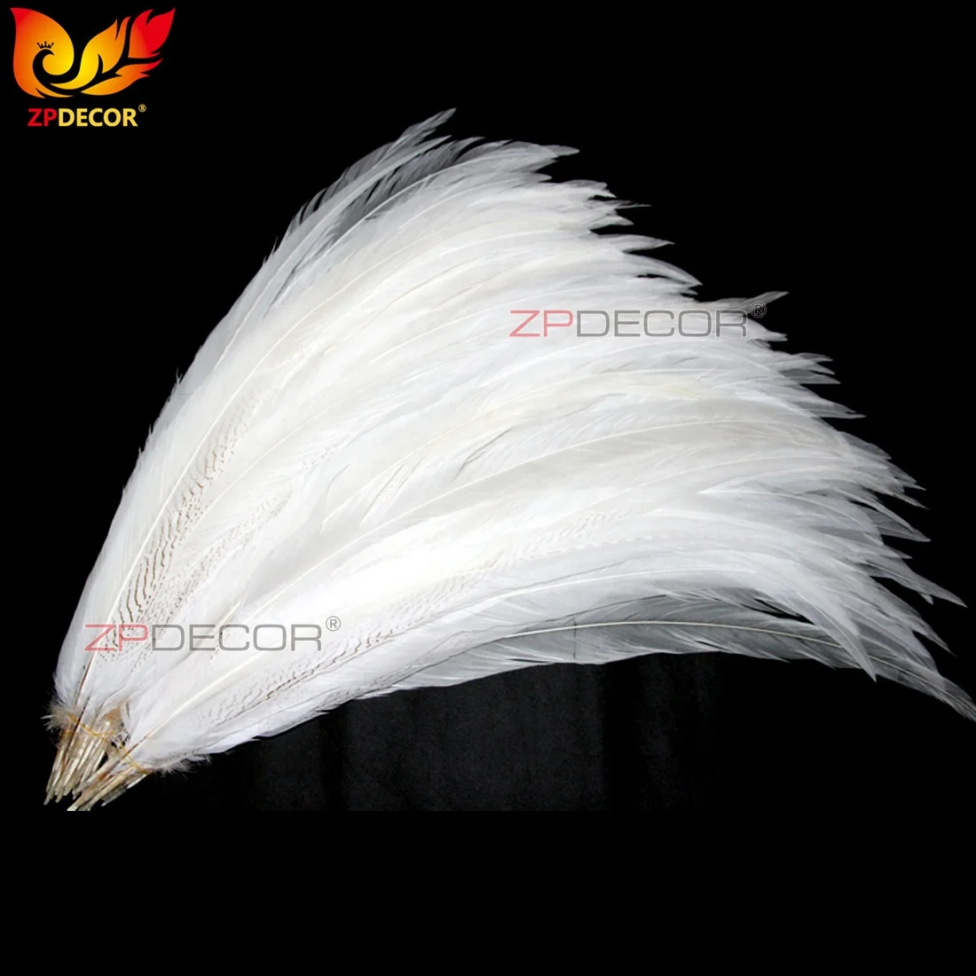 TOP Supplier ZPDECOR Factory Wholesale 70-75 cm White Silver Pheasant Tail Feather for Carnival Costumes