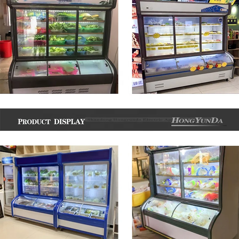 Commercial Fruit Fridge Vegetable Chiller Display Freezer Supermarket Refrigerator