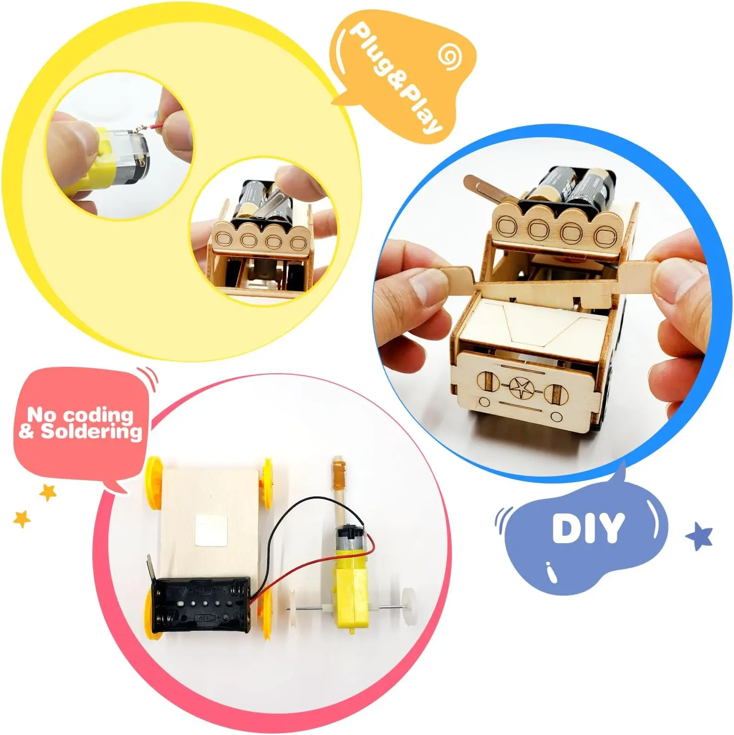 MI DIY 5 In 1 STEM Toys Kit Educational Wind Solar  Electronic Car 3D Jigsaw Puzzle STEM Education Kit Electronic Toys For Kids