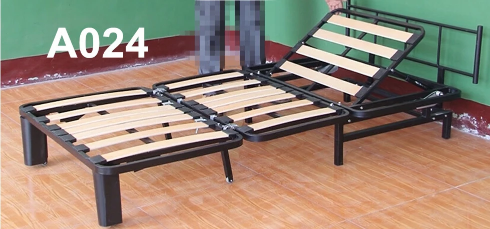 Cheap steel tube and slatted bed frame without mattress