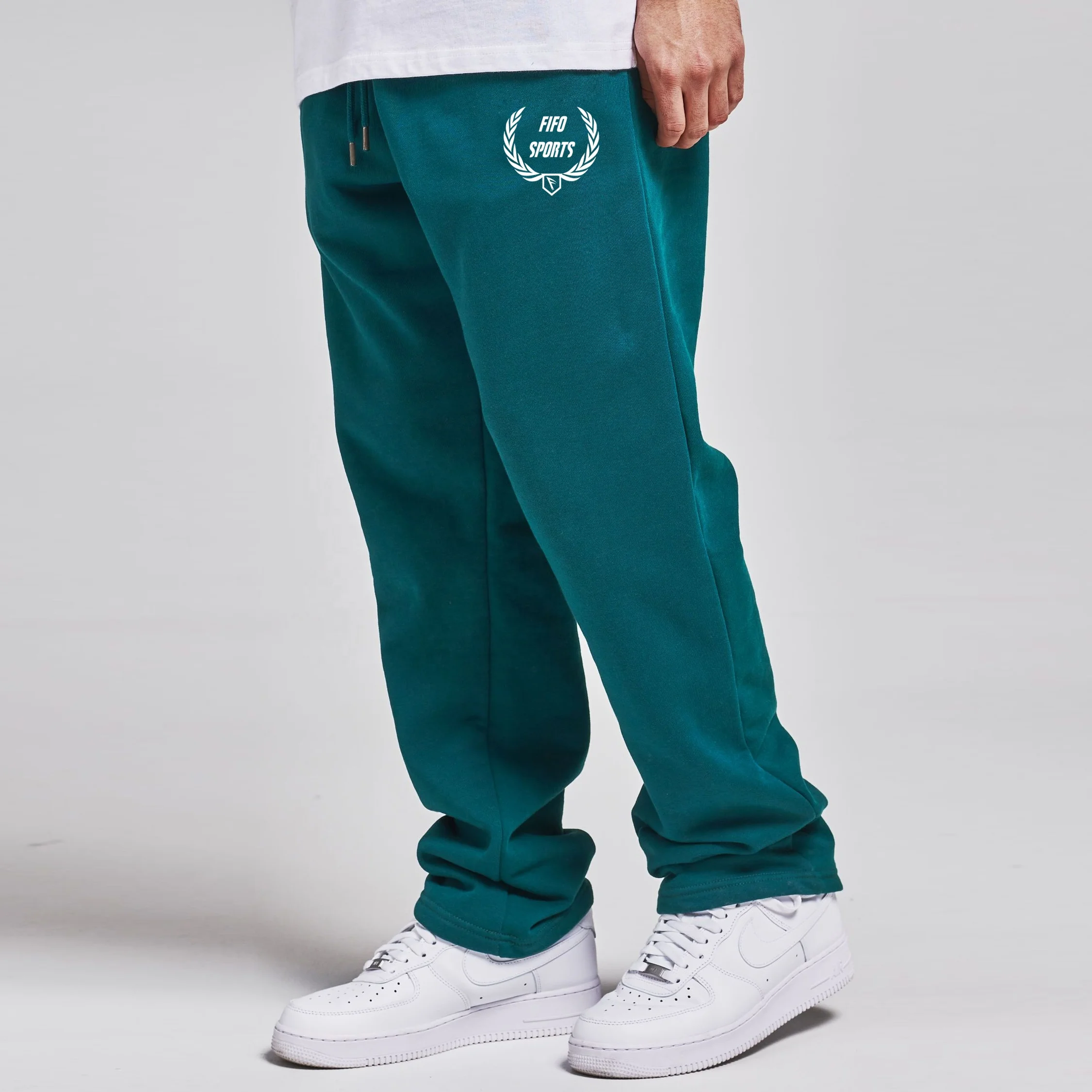 100% cotton French terry Sweatpants men Wholesale Oem Sweatpants Grey Straight Men Wide Leg Sweatpants For Men