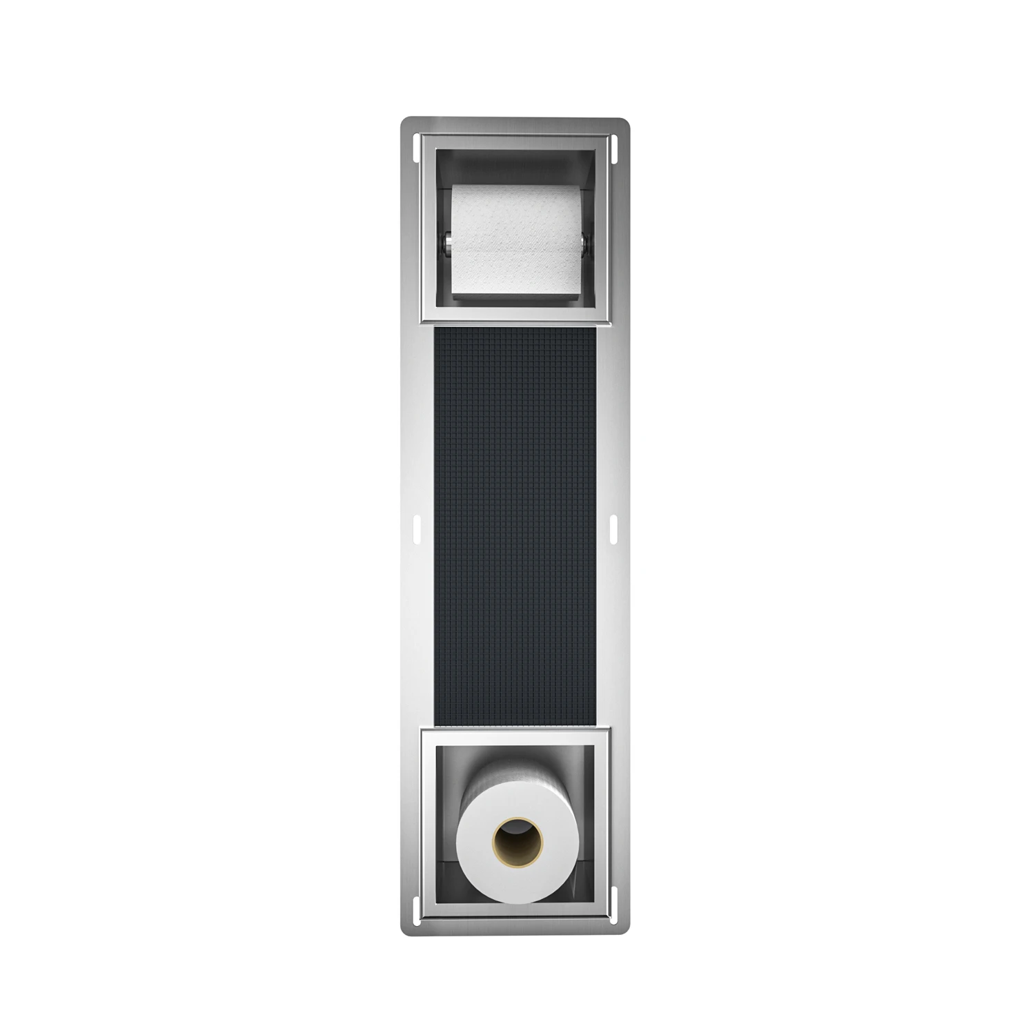 Modernize Your Bath Space 304 Stainless Steel Built-In Toilet Paper Dispenser with Storage