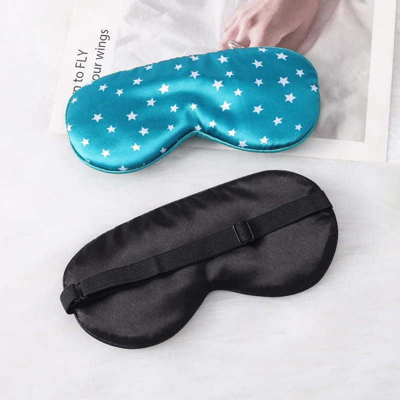 Custom Star Silk Eye Mask Sleeping Eye Mask Cover Soft Imitated Silk Eyeshade Portable Travel Nap Rest Sleep Eye Patch