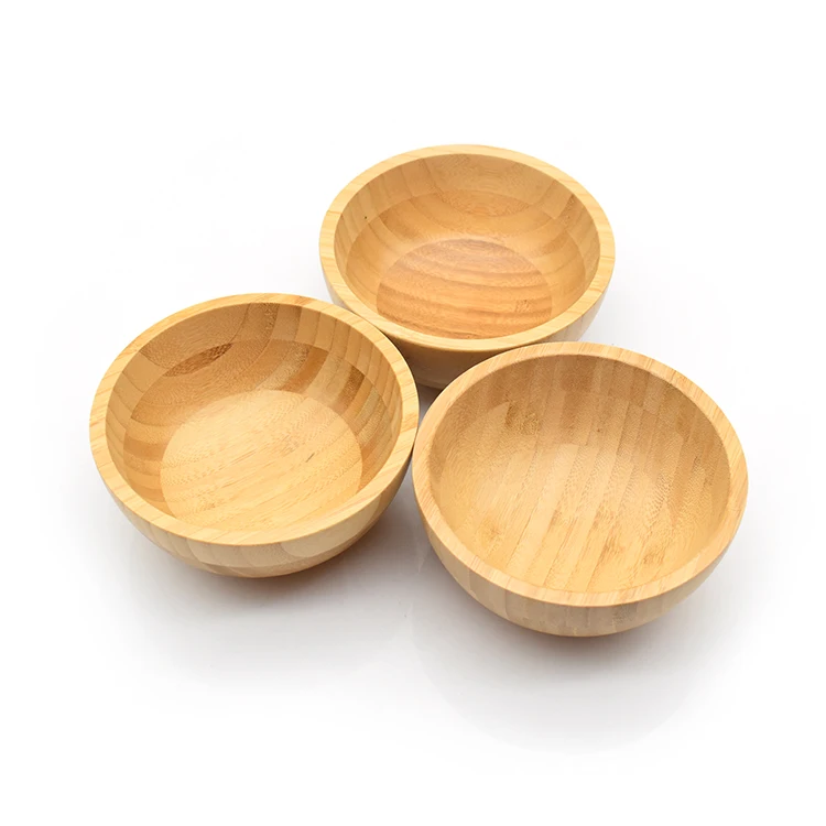 5.5 inch eco friendly bamboo salad fruit bowl for kitchen