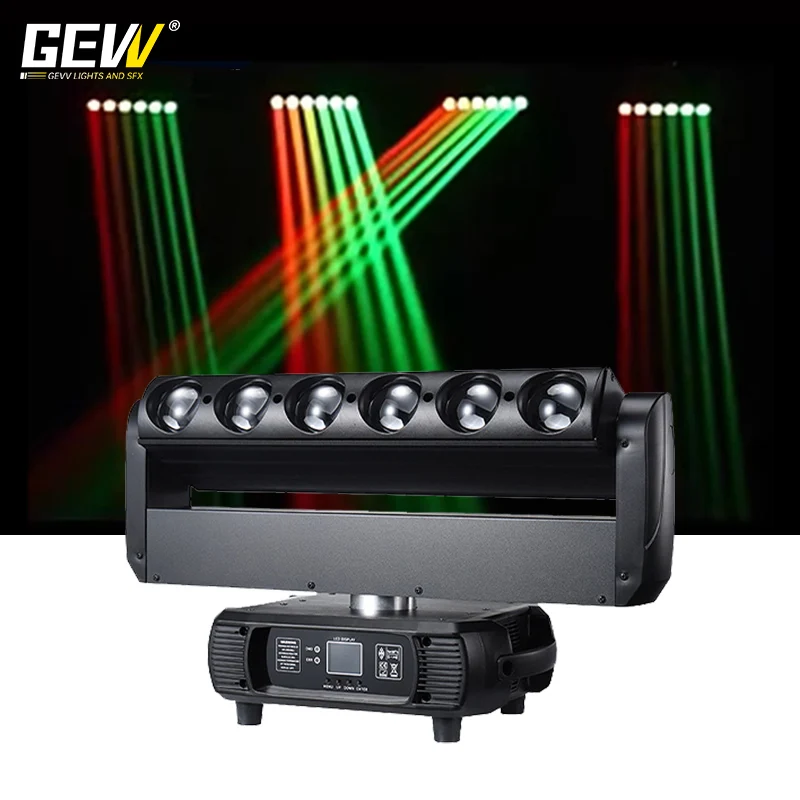 GEVV 6x40 Вт Ночные Клубные огни Дискотека RGBW 4 в 1 светодиодный пиксельный луч с зумом мойка движущаяся головка