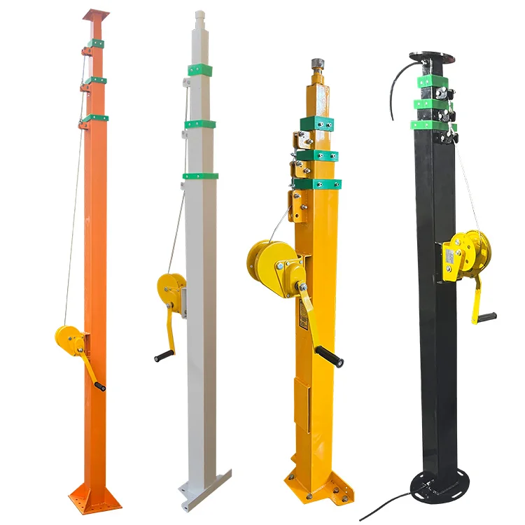 easy to carry steel winch telescopic Lifting cctv camera mast pole with low cost