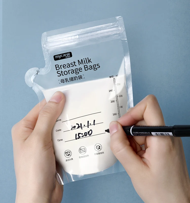 BPA free stand up design 200ml breast milk storage bag
