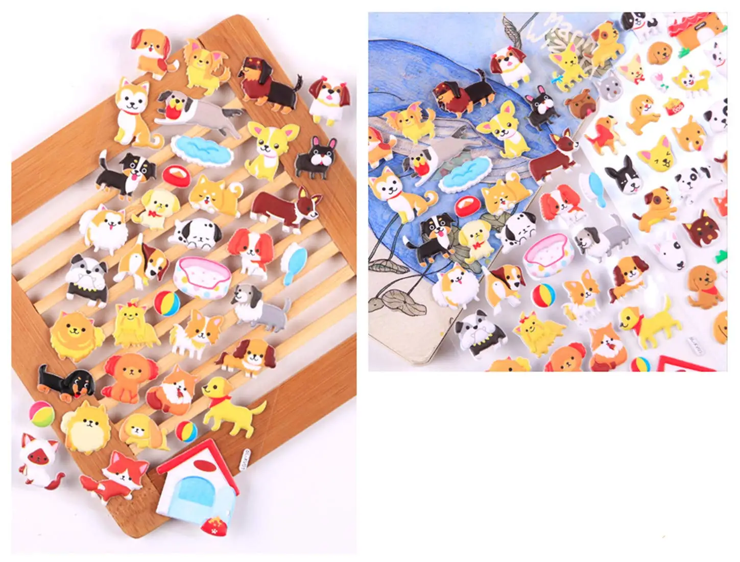 Custom 3D Puffy Pet dog sticker waterproof Kids Toddlers Vivid animal Puffy wholesale toy Boy Stickers