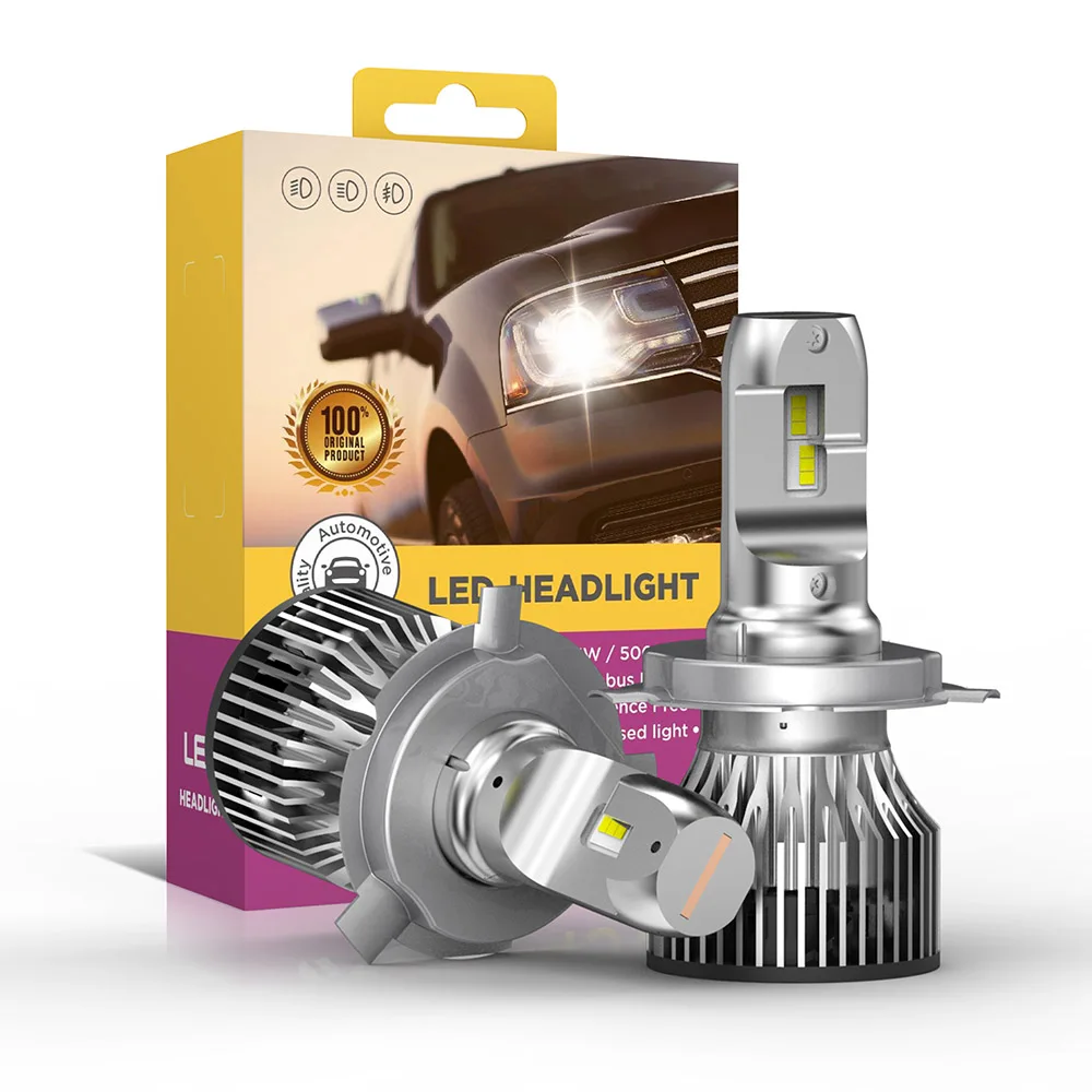 Wholesale factory price H4 LED Headlight 90W 9000LM 6500K with high quality fans all in one design headlight for retrofit