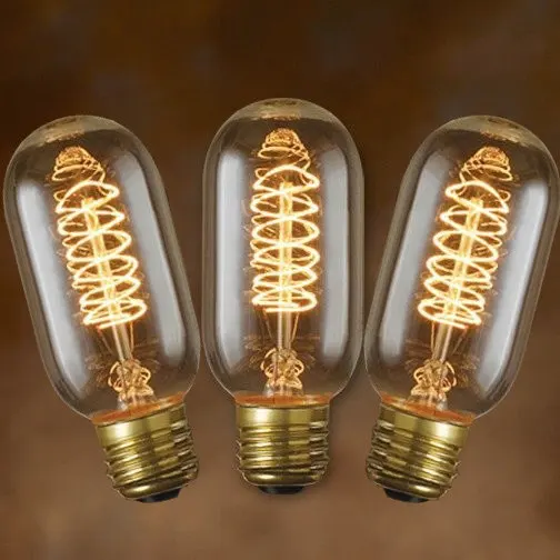 Прозрачный Янтарный T45 e26 e27 60 Вт лампочка накаливания edison