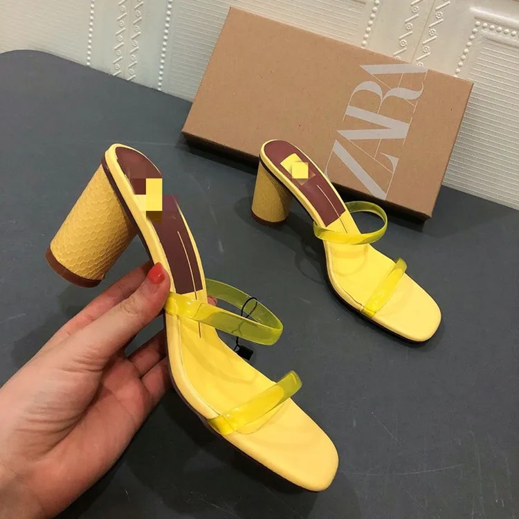 
Latest cheap factory ladies party summer sexy transparent strappy women heels dress sandals 