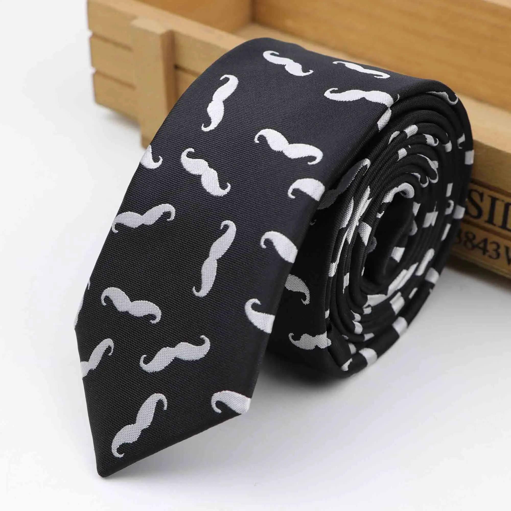 Polyester Mustache Neck Tie Set For Men Slim Necktie Bow Tie Handkerchief Suit Tie Bow ties Pocket Square Cravat