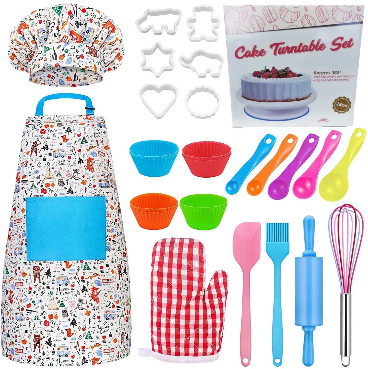  Amazon Hot 33 pcs Multifunctional Kids Baking Accessories Set with