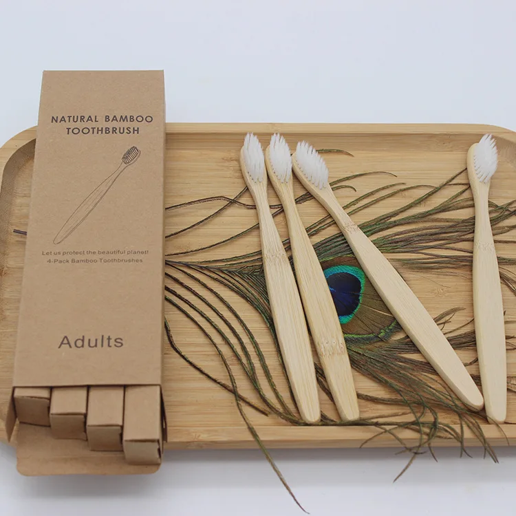 Wholesale 100 % Healthy Charcoal Bamboo Toothbrush Soft Natural Disposable Toothbrush  with BPA free bristle