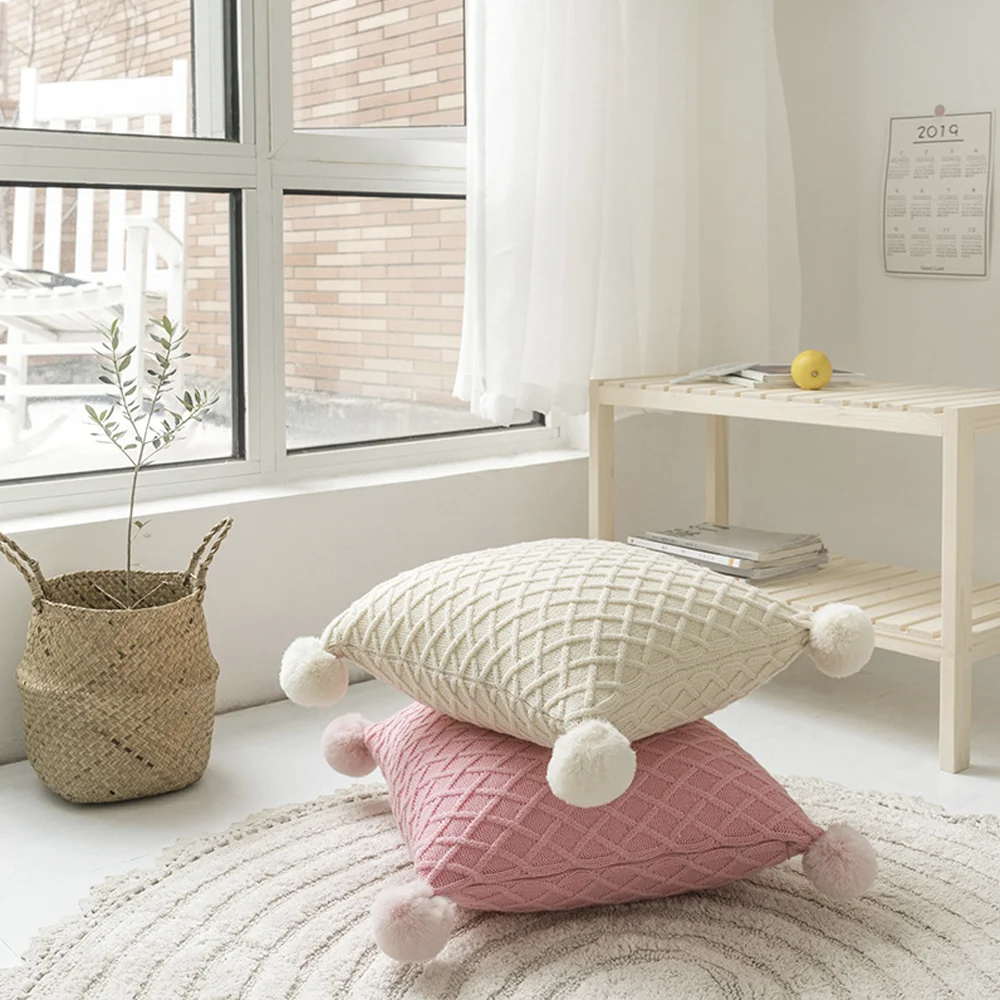 Modern Soft Crochet Pillow Cover Crochet Throw Pillow Cushion Handmade Knit Cushion Case