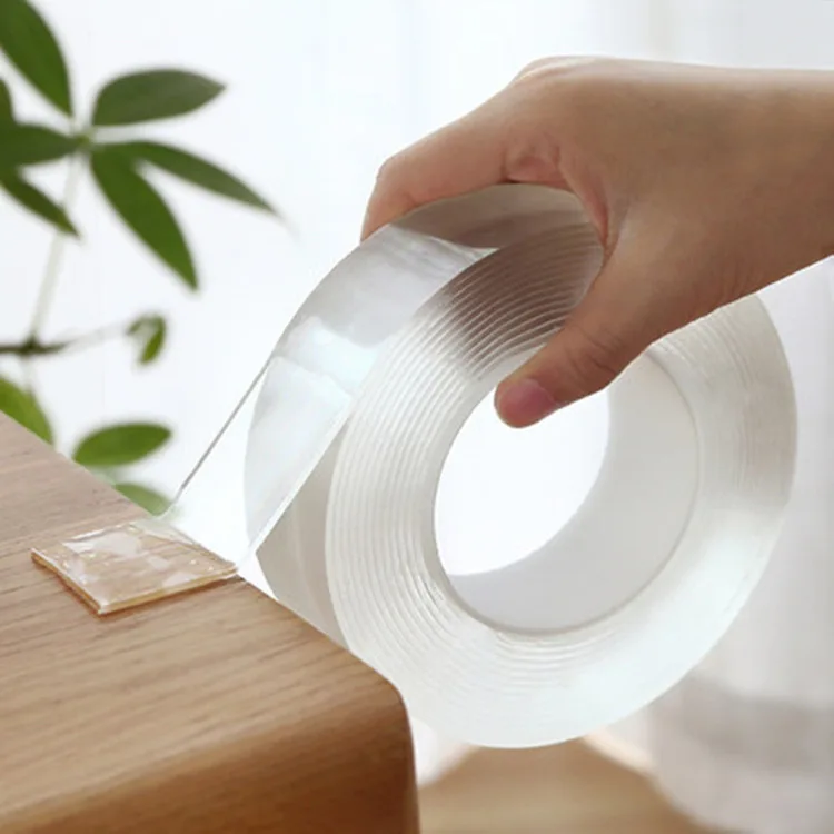 Popular 1m/2m/3m/5m Tape Double Sided Tape Transparent Notrace Reusable Waterproof Adhesive Tape Cleanable Home