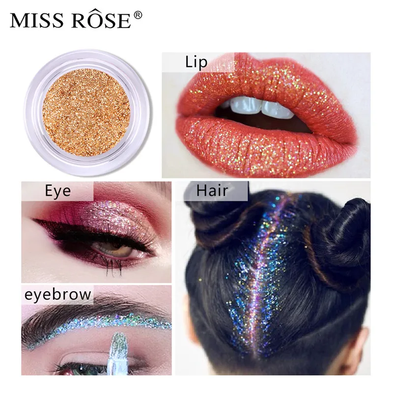 Бесплатная доставка Miss Rose блестящие тени для век Порошковые русалки свободный пигмент блестящая