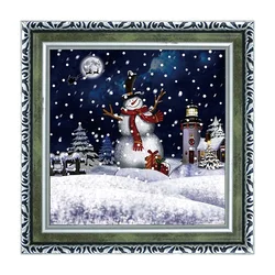 MDF buy deco de noel snowing musical lighting Christmas decoration wall plaque shadowbox frame for house walls