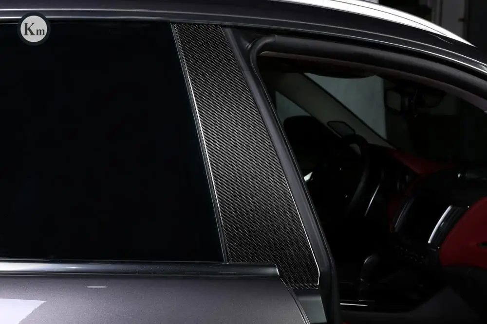 KM для Maserati ghiали Quattroporte M156 M157 2014-2016 углеродное волокно средняя отделка столба окна Литье