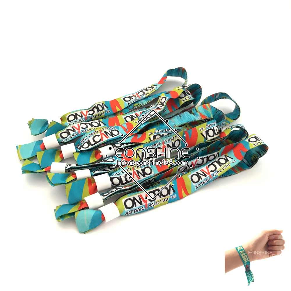 Cheap Customized Logo Festival Events Fabric Bracelet Woven Wristbands