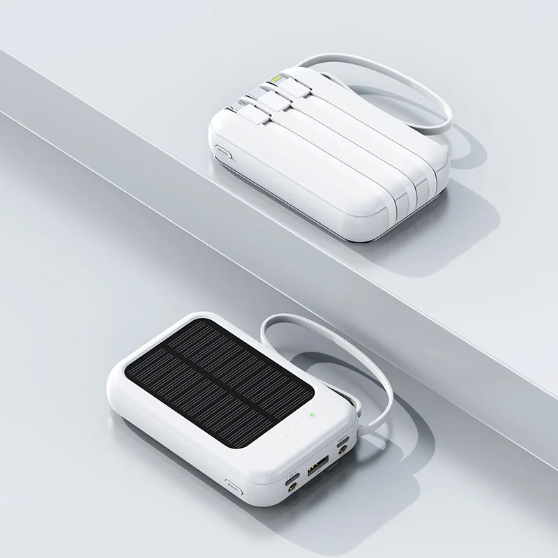 2025 10000Mah Mini Portable Power Bank Cell Phone Mobile Battery Keychain Charger Keychain with Built-in Cables for Iphone