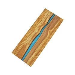 Olive wood cutting board, Olive Wood Resin Board with River of Blue Resin