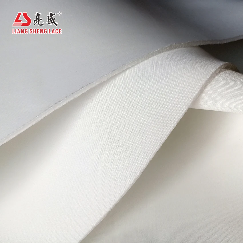 Space layer material pure white polyester spandex sports knitted fabric thick mesh fabric