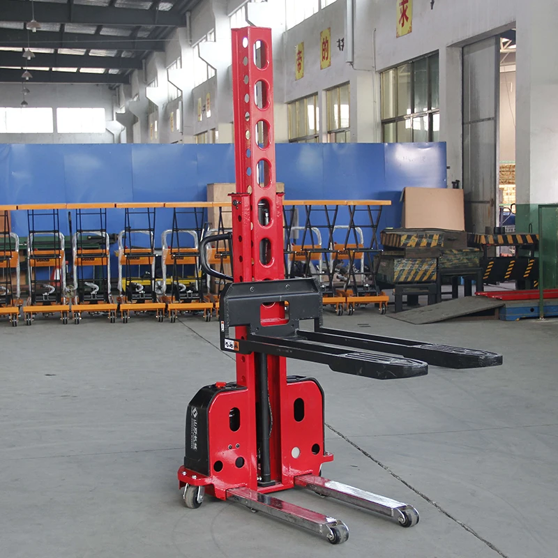 Self loading stacker machinery 0.5ton 1 ton 1.3m 1.6 meter semi electric self lifting stacker unloading apilador electrico