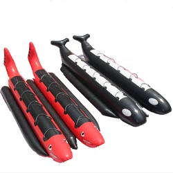 Customized summer Red Shark Fly Fish Inflatable Water Towable Banana Boat Sled For 6 Person For Sale