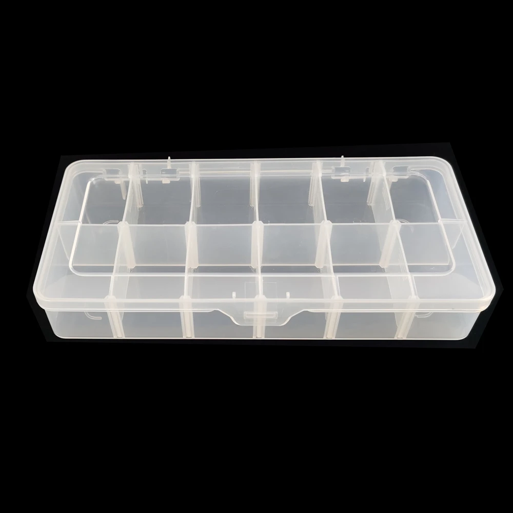 12 Grids Organizer Transparent Container Adjustable Compartments Plastic Storage Box