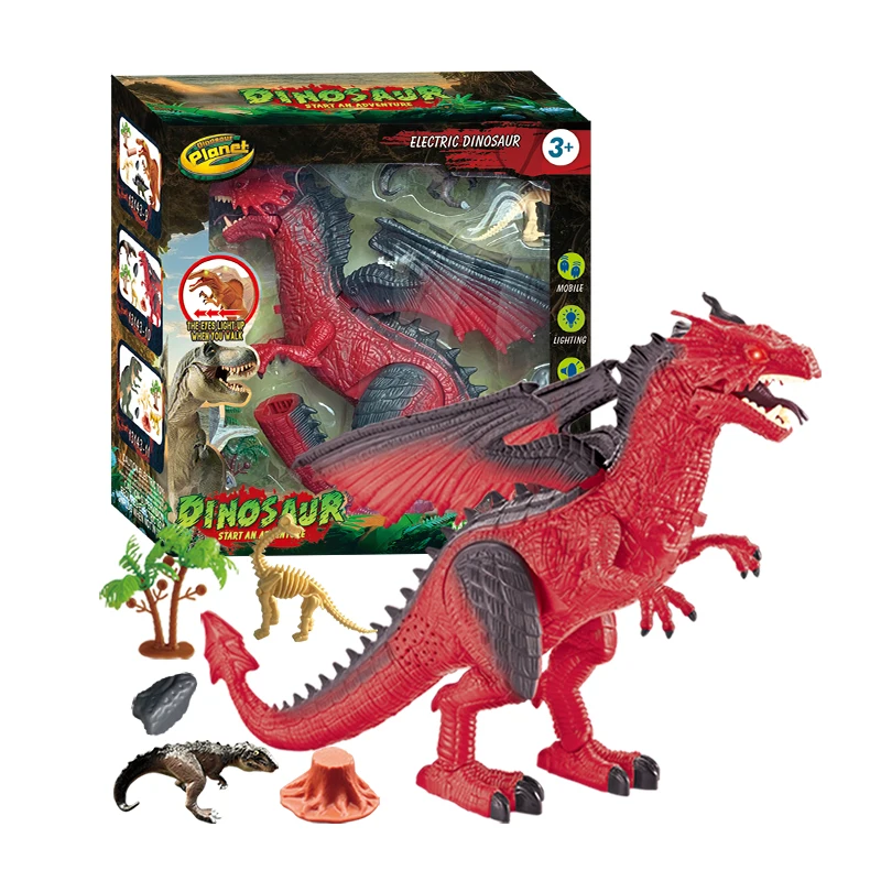 Western Fire Dragon Toys Realistic Electric Battery Operated Walking Dinosaur Toys With Infrared Light for Kids Children