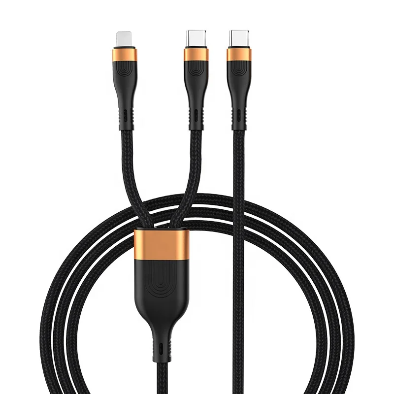100W 2 in 1 Usb Cable  C to C  8PIN Type C Fast Charging Cable Data Transmission For Mobile Phone Tablet Computer