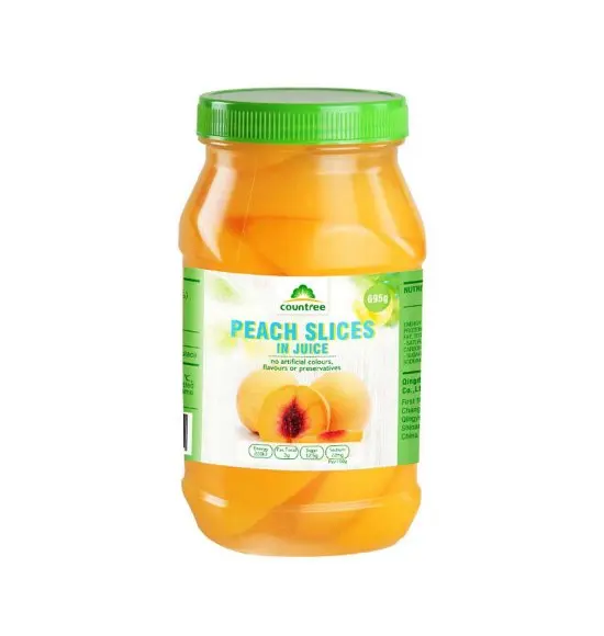 Fresh Taste Natural Product canned yellow peach slice fruit syrup pulp yellow peach in fruit tubs