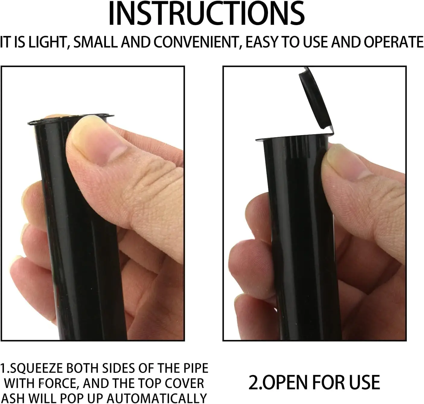 High Quality and BPA Free Plastic Pre Roll Tubes Easy to Carry Plastic Pop Top Tubes with Lids