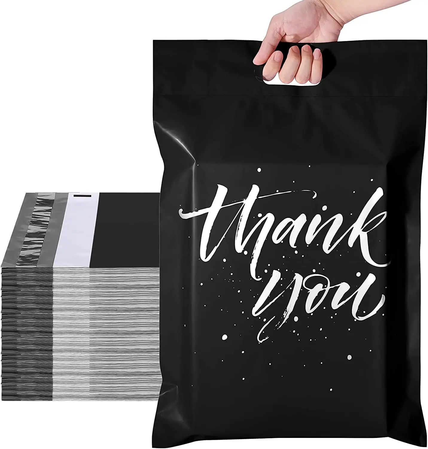 Eco-friendly thank you 10x13 poly PLA mailers 14.5 x 19 with Self Adhesive Easy to Carry Waterproof and Tear-Proof