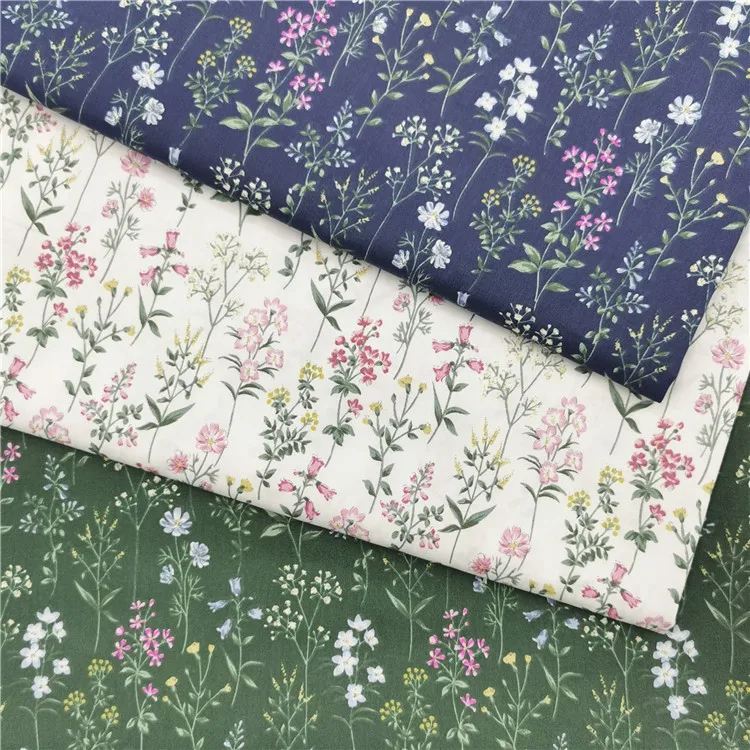 Wholesale 100 cotton twill cloth korean floral printed for bag garments bedding