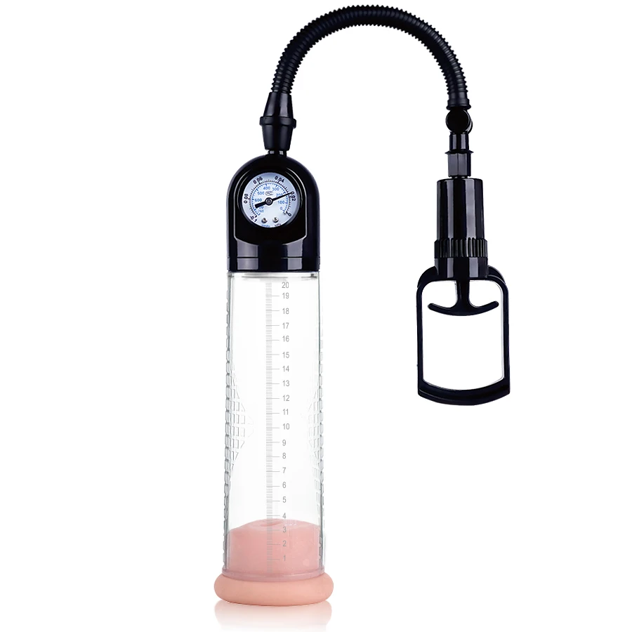 CANWIN Penis Air Gauge Vacuum Male Enlargement Pump with 3 Silicone Rubber Ring for Man Sex