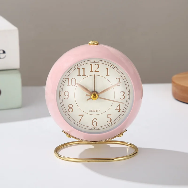 2024 New Style Circular Bedroom Desktop Alarm Clock 3inch Modern High Quality Alarm Clock