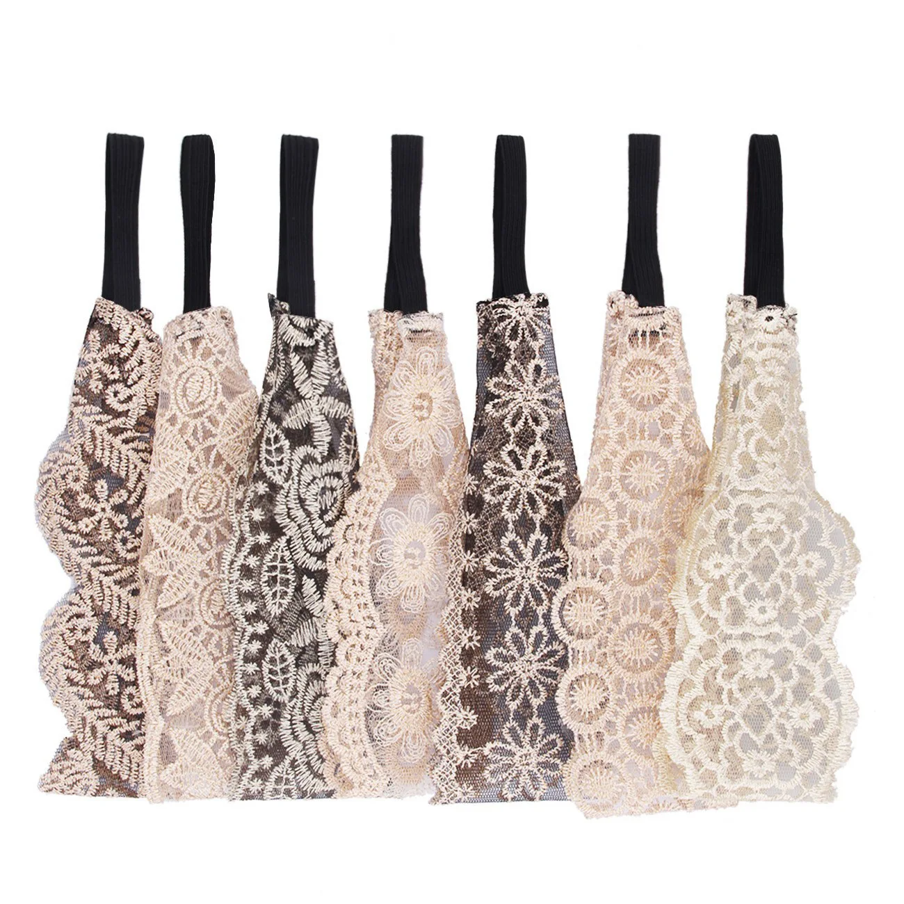 LRTOU Wholesale Custom Newest Fabric Embroidery Hair Band Fashion Girls Lace Headband For Women