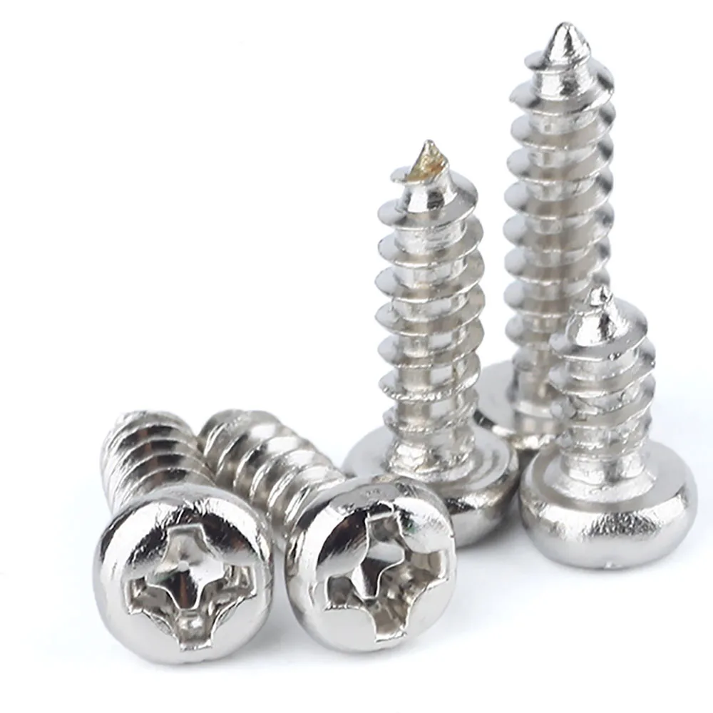 Pan head self-tapping electronic screw nickel plated micro cross recess metal plus hard small screw PA screw