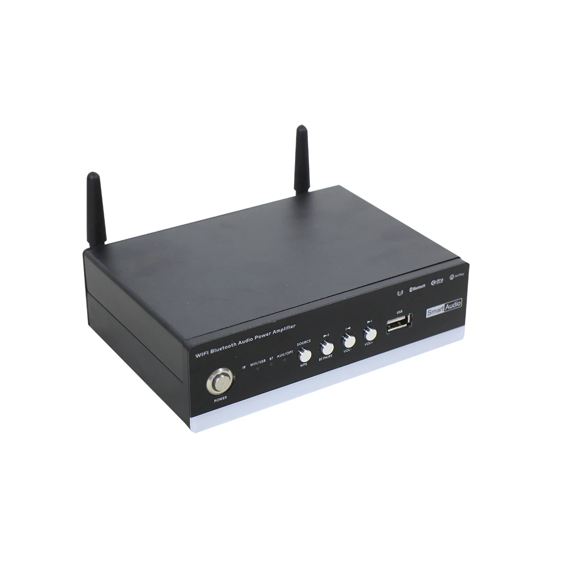 M 2-Channel Wifi Amplifier 2*60W 4 ohm Smart Multi-Room Wifi Blue-tooth Audio Stereo Power Amplifier