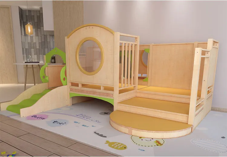 Canada Trending Toddler Corner Play Loft with Mirror Indoor Sensory Play Wooden