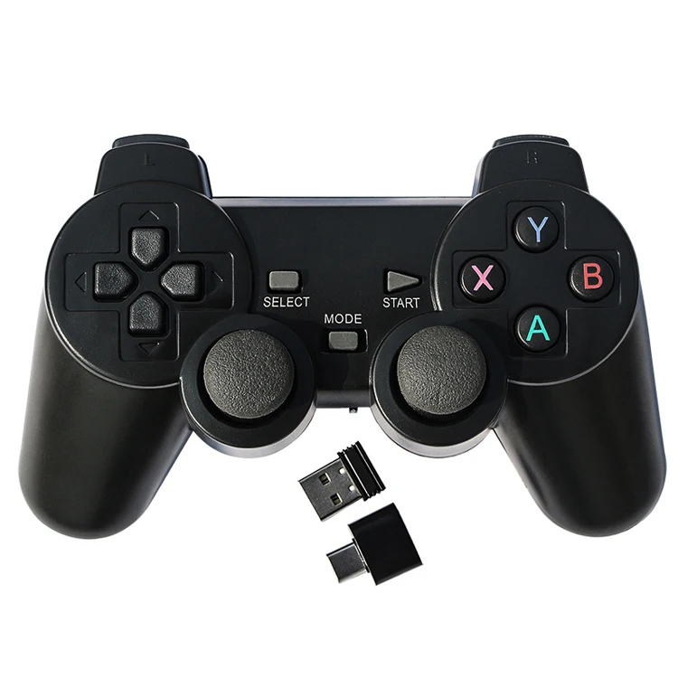 
Low price 2.4G wireless controller joystick gamepad for PC for Android TV box with OTG adapter 
