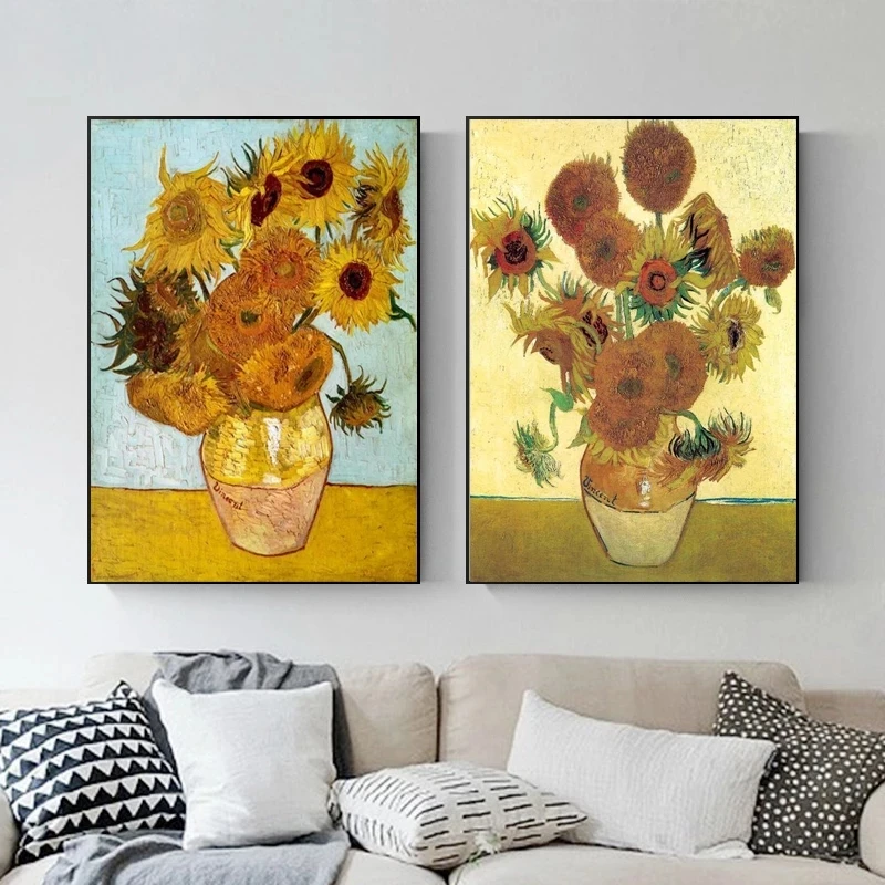 Hot Selling Home Decor Painting  Van Gogh flower  Canvas Painting Gift 	 abstract oil painting