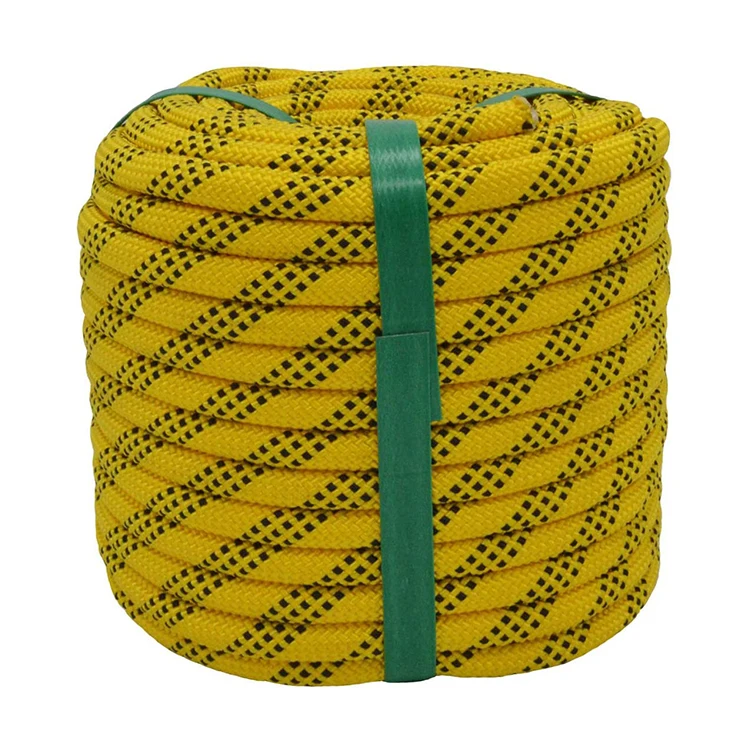 Wholesale Custom  8mm 10mm 12mm 14mm 16mm 18mm Mountain Climbing Rope Braided Camping Swings Escape Rope Polyester Safety Rope