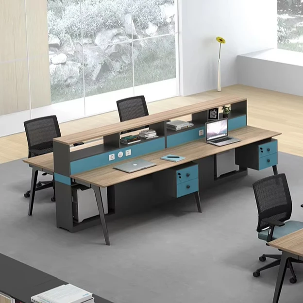 Modern Design Company Office Furniture Table 4 Person Staff Workstation Desk