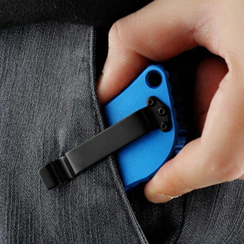 UK-1706 Pocket EDC Aluminum Alloy Shell Double Action Auto Switchblade Box Cutter Razor Knife OTF Utility Knife