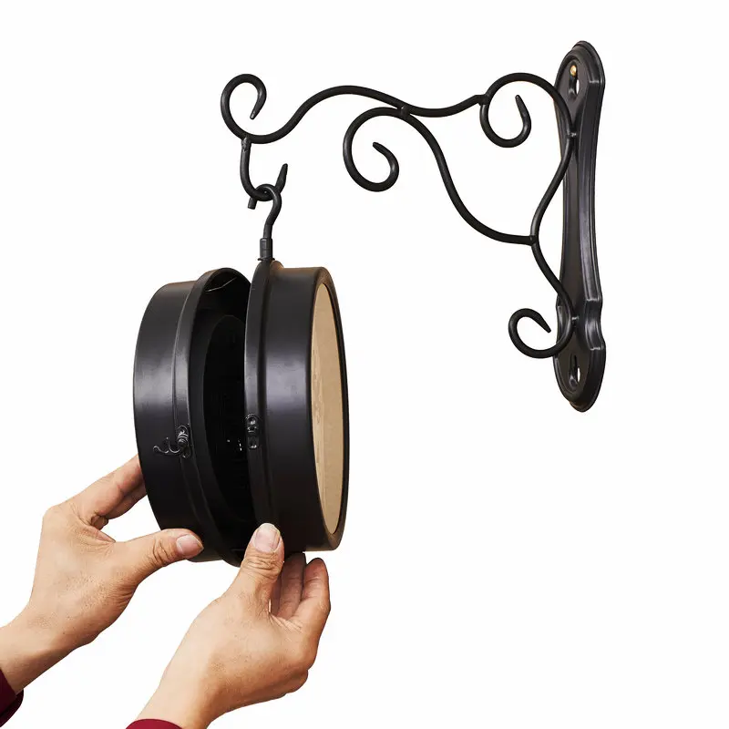 8 inch special antique iron silent quartz clock American metal antique craft living room double-sided wall clock