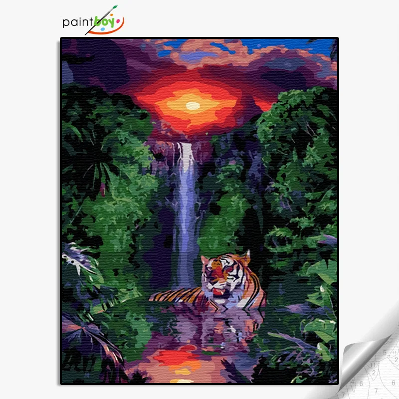 Canvas Painting Wall Art Wall Frame Picture Painting By Number Animal Art Work